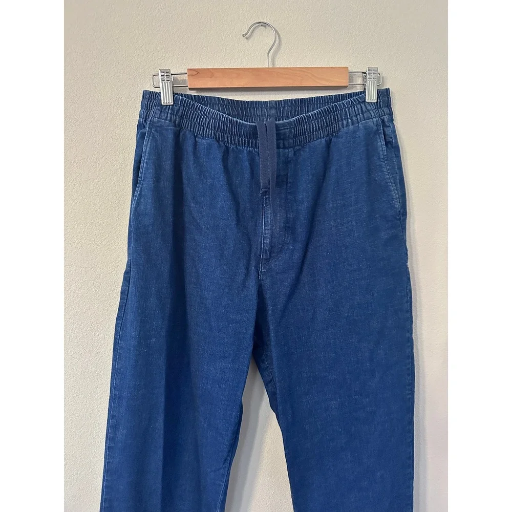 Uniqlo Denim Jogger Pants M Blue Elastic Waist Tapered baggy wide leg jeans